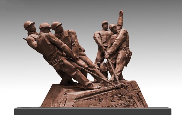 李鹤 《致最可爱的人——火神五兄弟》 雕塑 2020年